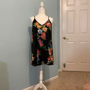 NWOT Moody floral swing dress with adjustable ties